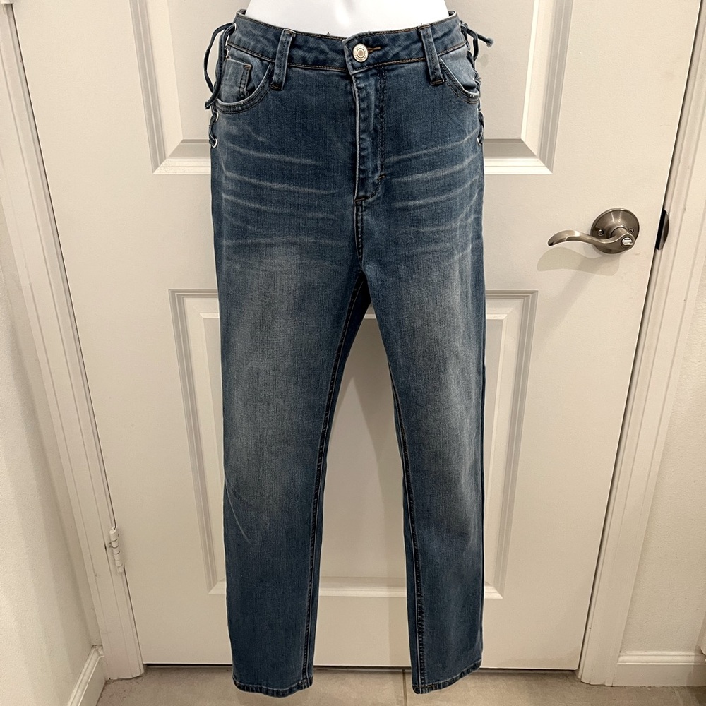 High Rise Lace Up Jeans BRAND NEW!!